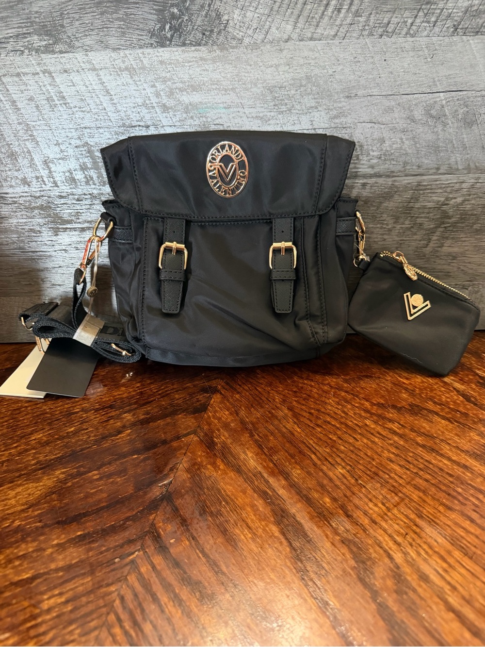 NWT Black Nylon Valentino Orlandi Crossbody Lightweight Purse